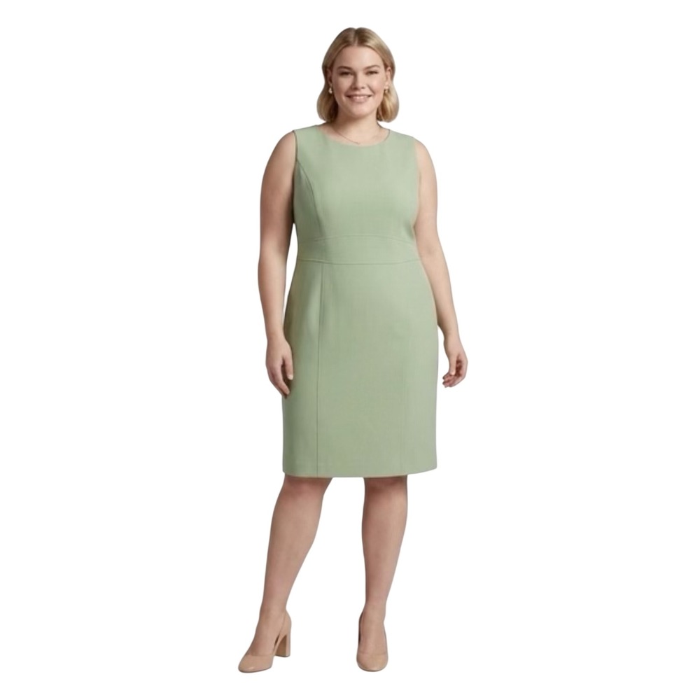 Kasper Womens Sage Green Sleeveless‎ Sheath Career Dress Size 16W